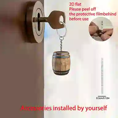 千桐 复古木桶平面创意个性经典书包背包可爱时尚潮流 亚克力 挂件 男女同款情侣款