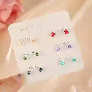 千桐 鲜花合集 夏日宝藏 精准打开 幸运百分百#好运 清凉档位随机 塑料 耳钉 女款