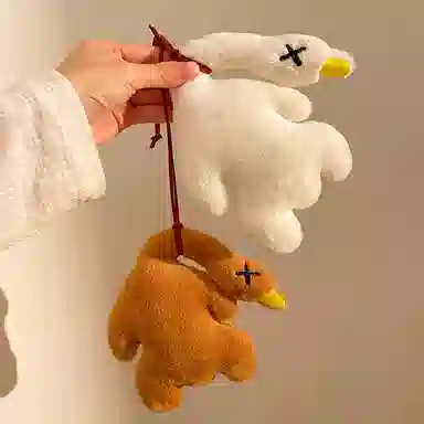 千桐 可爱烤大鹅烤鸭升级款卡通治愈创意手机绳包包挂饰行李箱卡通玩偶#好运 毛绒 挂件 男女同款情侣款