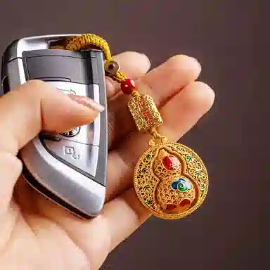 千桐 葫芦平安符新中式复古国风圆形平安行李箱书背包挂饰好运 合金 挂件 男女同款情侣款