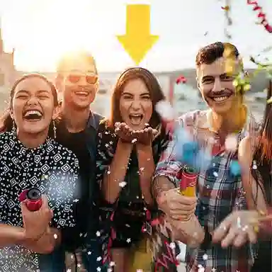 千桐 【我在这儿 箭头头箍】创意符号 演唱会 拍照神器 趣味搞怪显眼 塑料 发箍 男女同款情侣款