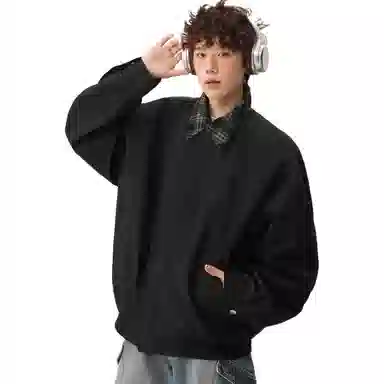 轻迎  美式复古巴恩风假两件夹克宽松拼接外套高级感棒球服 男款