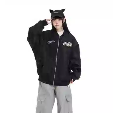 轻迎  国潮花卉魔术贴夹克休闲棒球服 男款