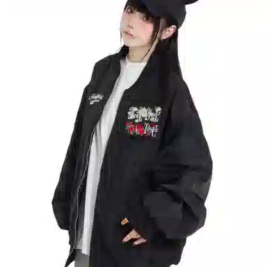 轻迎  国潮花卉魔术贴夹克休闲棒球服 男款