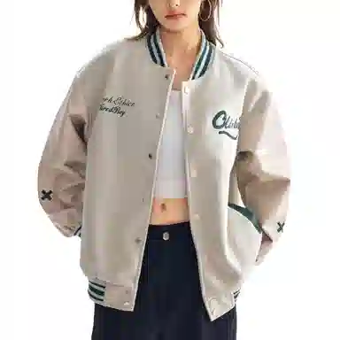 轻迎  国潮贴布刺绣短款夹克宽松休闲外套棒球服 男款