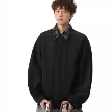 轻迎  美式复古巴恩风假两件夹克宽松拼接外套高级感棒球服 男款