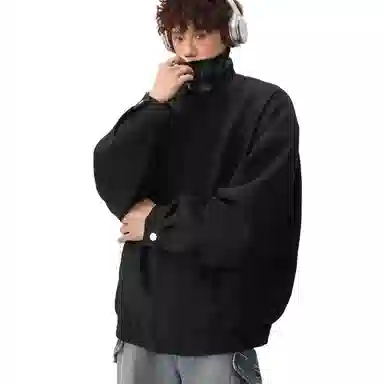 轻迎  美式复古巴恩风假两件夹克宽松拼接外套高级感棒球服 男款