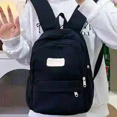 普乐威 高颜值日韩小清新纯色初中高中大学上课百搭通勤轻便休闲旅游 尼龙 双肩包 大号 男女同款情侣款 多色