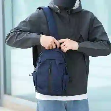 普乐威 简约百搭多功能潮牌 尼龙布 胸包 男女同款情侣款 灰色/黑色/蓝色