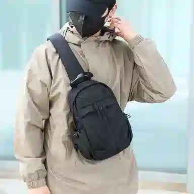 普乐威 简约百搭多功能潮牌 尼龙布 胸包 男女同款情侣款 灰色/黑色/蓝色