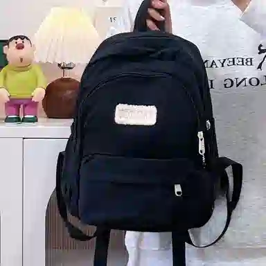 普乐威 高颜值日韩小清新纯色初中高中大学上课百搭通勤轻便休闲旅游 尼龙 双肩包 大号 男女同款情侣款 多色