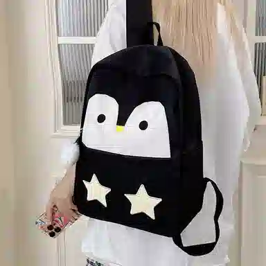 普乐威 学院风可爱卡通企鹅小清新初中高中学生旅游轻便 尼龙 双肩包 女款 多色