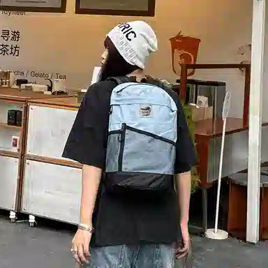 普乐威 高颜值撞色轻便上课通勤书包大容量小众设计轻便 尼龙 背包双肩包 常规 男女同款情侣款 多色