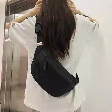 普乐威 日系轻便简约百搭百搭休闲运动骑行通勤 尼龙 胸包 男女同款情侣款 米白色/黑色/黄色/绿色/蓝色