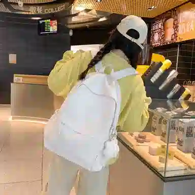 普乐威 小清新学院风纯色韩版简约百搭 尼龙 双肩包 大号 男女同款情侣款 多色