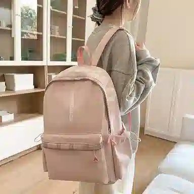 普乐威 小众慵懒简约字母上课通勤百搭高颜值大容量轻便 尼龙 双肩包 男女同款情侣款 多色