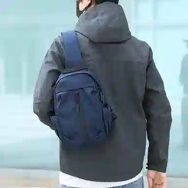 普乐威 简约百搭多功能潮牌 尼龙布 胸包 男女同款情侣款 灰色/黑色/蓝色