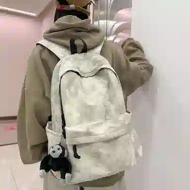 普乐威 扎染简约高中大学生时尚潮流百搭通勤旅游潮牌 尼龙 双肩包 男女同款情侣款 多色