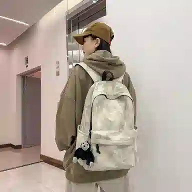 普乐威 扎染简约高中大学生时尚潮流百搭通勤旅游潮牌 尼龙 双肩包 男女同款情侣款 多色