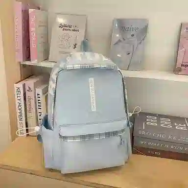 普乐威 小众慵懒简约字母上课通勤百搭高颜值大容量轻便 尼龙 双肩包 男女同款情侣款 多色