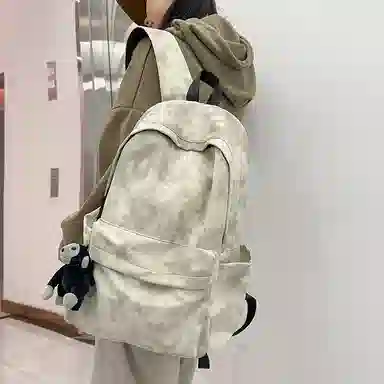 普乐威 扎染简约高中大学生时尚潮流百搭通勤旅游潮牌 尼龙 双肩包 男女同款情侣款 多色