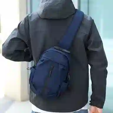 普乐威 简约百搭多功能潮牌 尼龙布 胸包 男女同款情侣款 灰色/黑色/蓝色