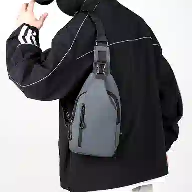 普乐威 高级感时尚潮流简约百搭多功能防水轻便旅游小背包 尼龙 胸包 男女同款情侣款 多色