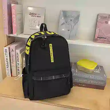 普乐威 小众慵懒简约字母上课通勤百搭高颜值大容量轻便 尼龙 双肩包 男女同款情侣款 多色