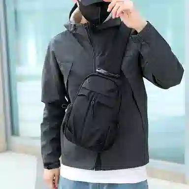 普乐威 简约百搭多功能潮牌 尼龙布 胸包 男女同款情侣款 灰色/黑色/蓝色