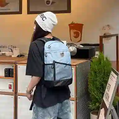 普乐威 高颜值撞色轻便上课通勤书包大容量小众设计轻便 尼龙 背包双肩包 常规 男女同款情侣款 多色