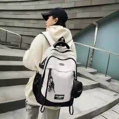 普乐威 潮酷高颜值 尼龙 双肩包 男女同款情侣款 几何/动漫/报纸/涂鸦/白色/黑色