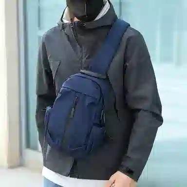 普乐威 简约百搭多功能潮牌 尼龙布 胸包 男女同款情侣款 灰色/黑色/蓝色