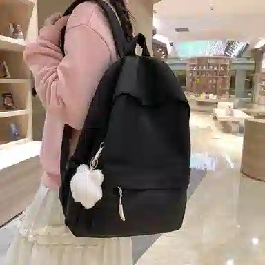 普乐威 小清新学院风纯色韩版简约百搭 尼龙 双肩包 大号 男女同款情侣款 多色