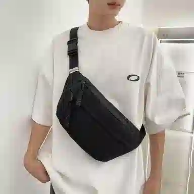 普乐威 日系轻便简约百搭百搭休闲运动骑行通勤 尼龙 胸包 男女同款情侣款 米白色/黑色/黄色/绿色/蓝色