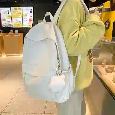 普乐威 小清新学院风纯色韩版简约百搭 尼龙 双肩包 大号 男女同款情侣款 多色