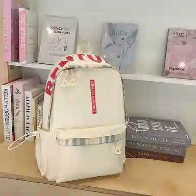 普乐威 小众慵懒简约字母上课通勤百搭高颜值大容量轻便 尼龙 双肩包 男女同款情侣款 多色