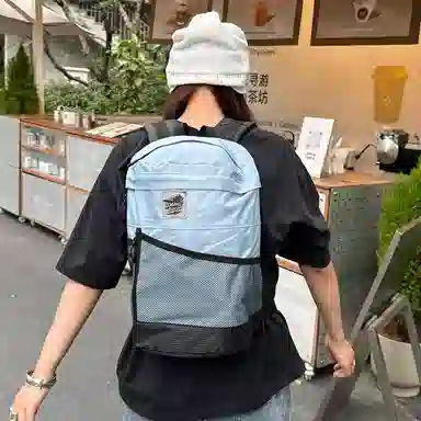 普乐威 高颜值撞色轻便上课通勤书包大容量小众设计轻便 尼龙 背包双肩包 常规 男女同款情侣款 多色