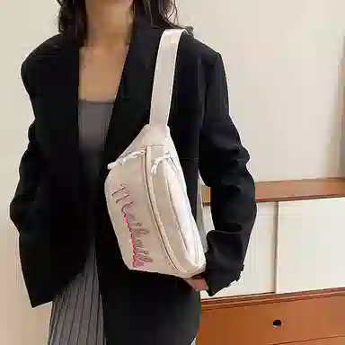 科物酷 高颜值时尚字母印花 尼龙布 胸包 女款 多色