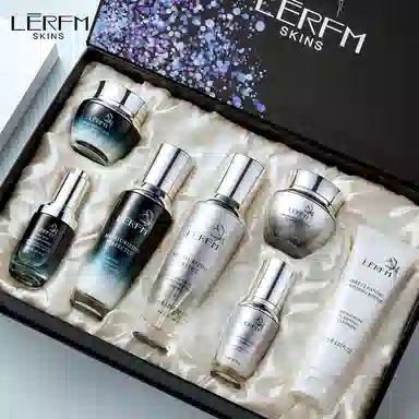 蓝尼芳可 可兰花透肌小黑瓶七件套补水保湿提亮抗皱护肤品套装 提亮保湿补水