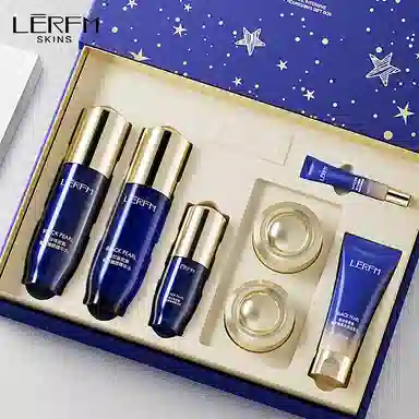 蓝尼芳可 黑珍珠水乳七件套补水保湿提拉紧致抗老嫩白提亮护肤套装 提亮紧致补水