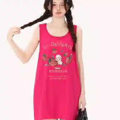 识恩 长款无袖多巴胺垂感上衣背心 女款