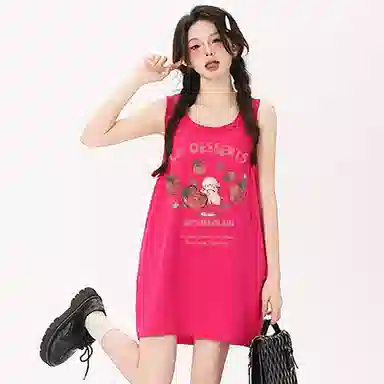 识恩 长款无袖多巴胺垂感上衣背心 女款