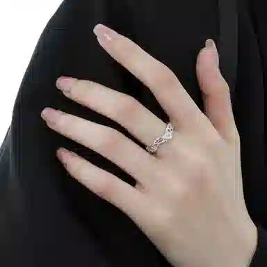 Kasono Hollow Kiss Ring S925 Silver