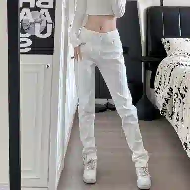 虫小绿 美式风格多样设计感长裤牛仔裤 男女同款
