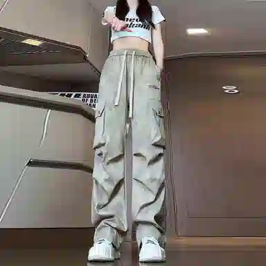 寻星记 扎染潮牌美式复古多口袋伞兵长裤 舒适百搭垂感强 尽显高级痞帅风工装裤 男女同款