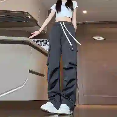 寻星记 扎染潮牌美式复古多口袋伞兵长裤 舒适百搭垂感强 尽显高级痞帅风工装裤 男女同款