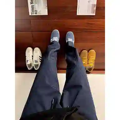 虫小绿 美式基础斜切百搭工装微喇长裤休闲裤 男女同款