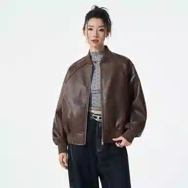 SNOW FLYING Pilot PU Leather Jacket