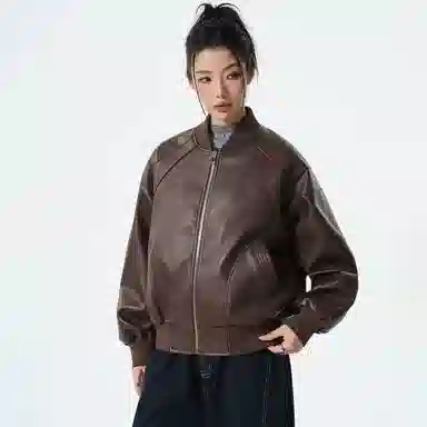 SNOW FLYING Pilot PU Leather Jacket