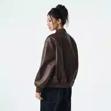 SNOW FLYING Pilot PU Leather Jacket